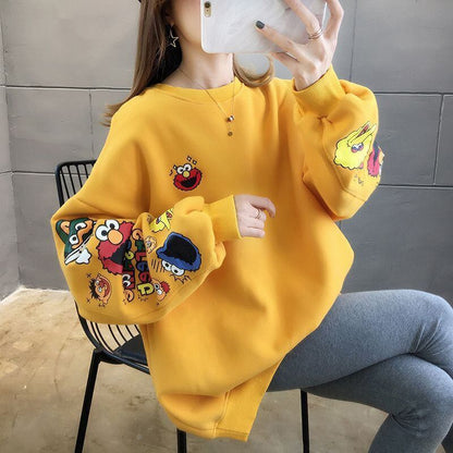 【人気商品再入荷】超人気 キュート ファッション ルーズ 男女兼用 スウェットE-6837