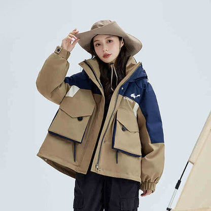 人気上昇中 高見えデザイン スタイルアップ効果抜群 切り替え 2色選択 ダウンジャケット E-9872