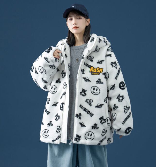 超人気 シンプル 海外トレンド ラムウールコート Etand ネック/フード付き E-5633