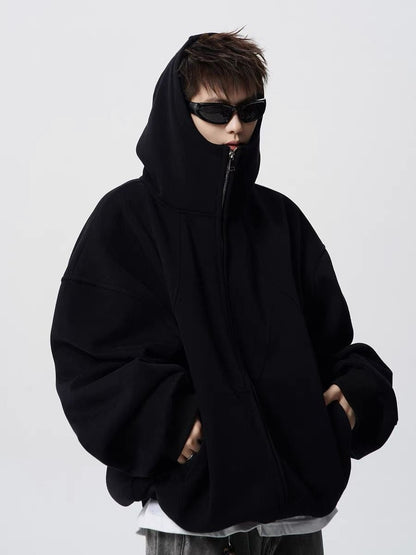 ファッション感満々 切り替え 2色選択 男女兼用 ジップアップパーカーE-12543