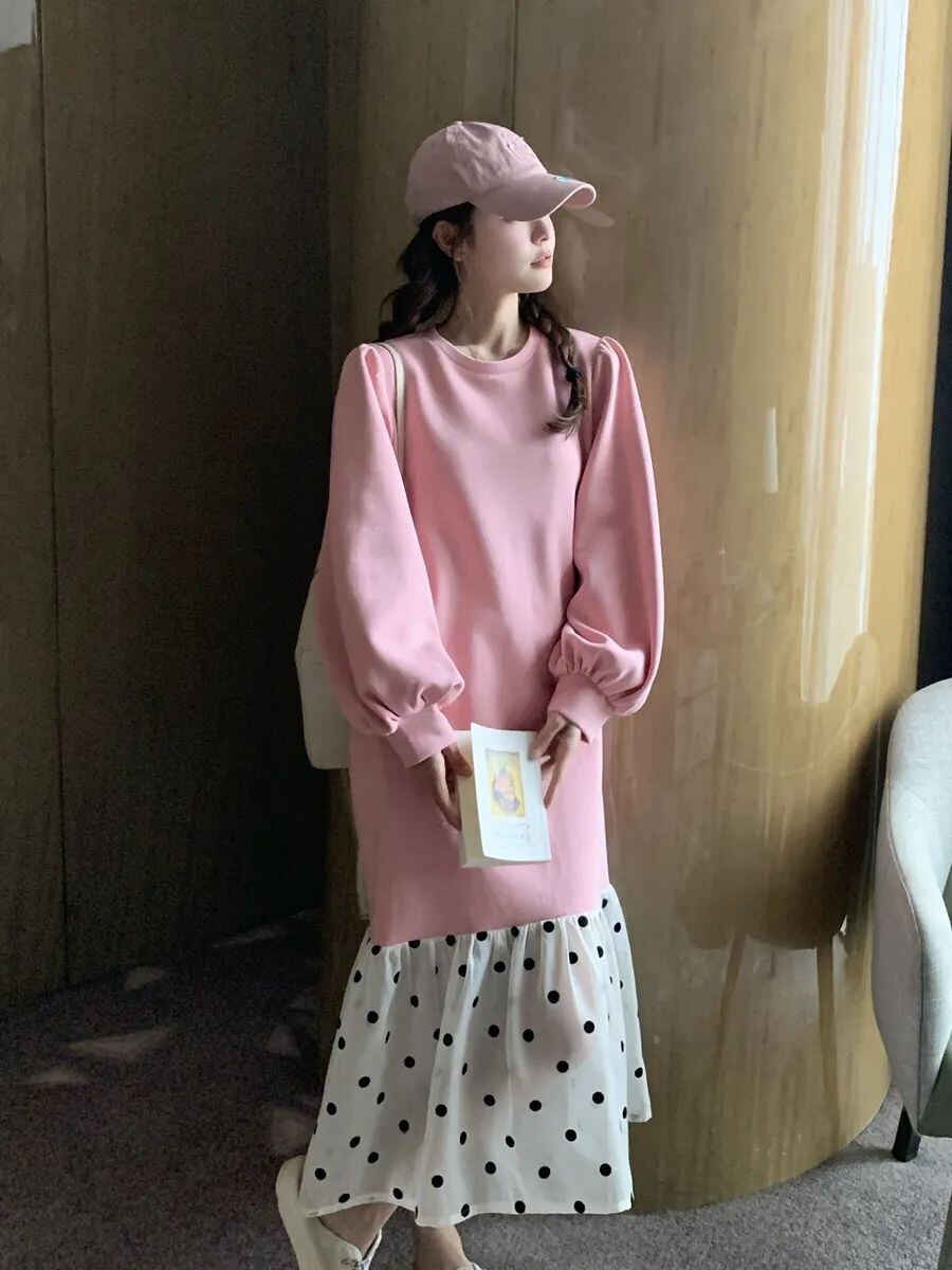 【半額！期間限定！！】超人気 オシャレ 都市ファッショ デザイン ファッション感満々 切り替え ワンピースE-9700