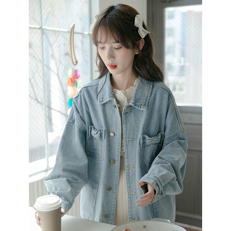 今季マストバイ ファッション ルーズ デニムジャケット<ins-6545>