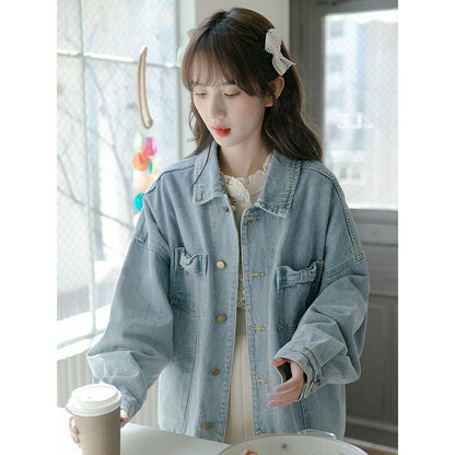 今季マストバイ ファッション ルーズ デニムジャケット<ins-6545>