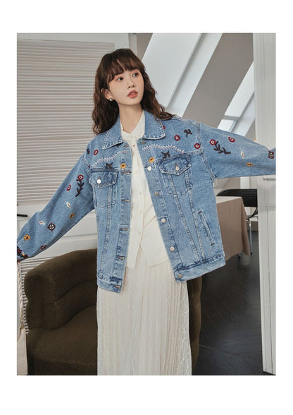 超人気 ファッション スウィート 個性派 デニムジャケット<ins-6543>