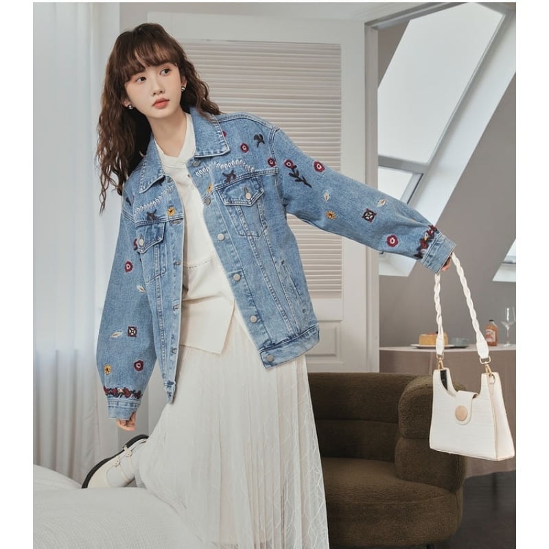 超人気 ファッション スウィート 個性派 デニムジャケット<ins-6543>