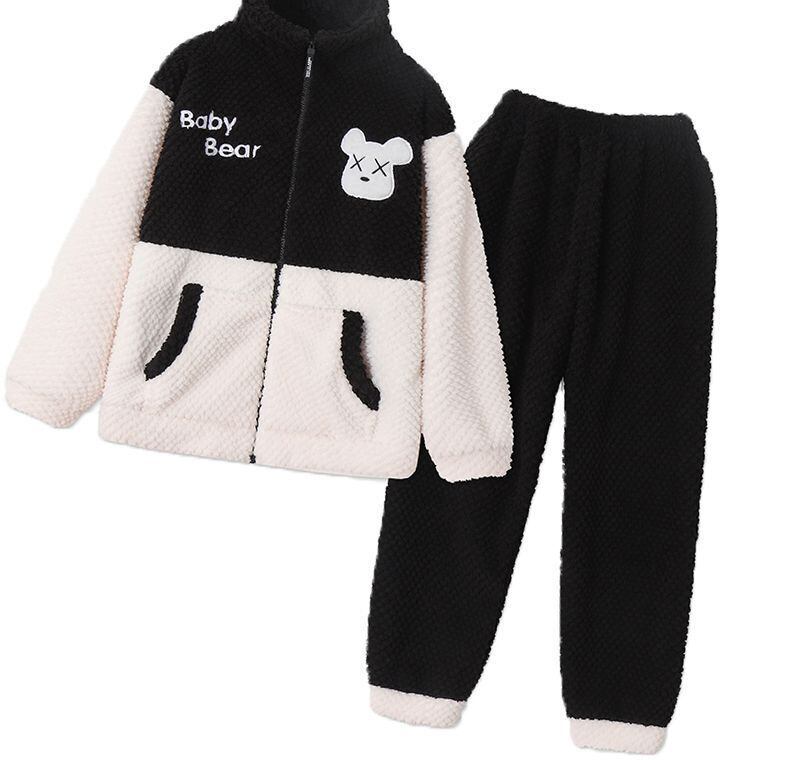 大好評 着心地良い スタイルアップ 3種選択 サンゴフリース カップル パジャマ E-9774