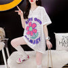 【半額！期間限定！！】新商品 一目惚れ 切り替え 透かし彫り プリント Tシャツ カットソー＜ins-8523＞