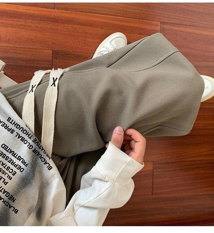 着?せロゴ裏起毛ジョガーパンツ3色あり   E-4466