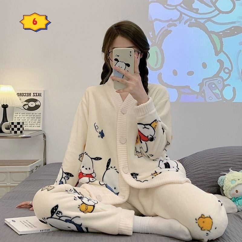 見逃し厳禁 パジャマ レディース秋冬ルームウェア トップス+パンツセットE-5730