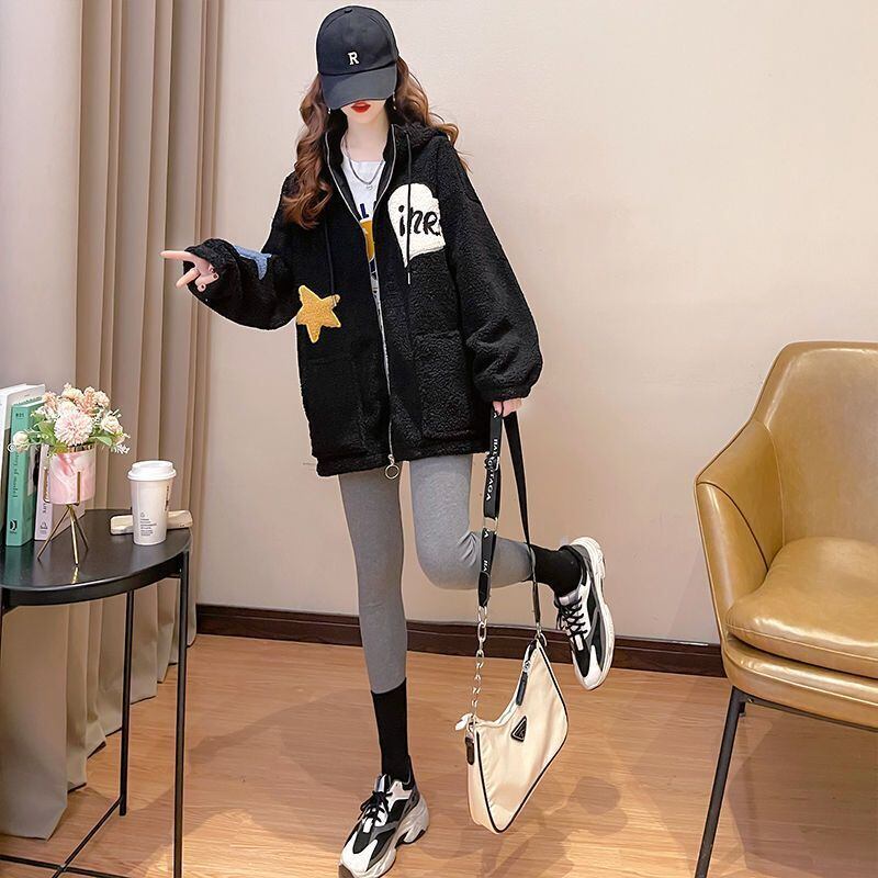 流行新作 美人度アップ 目を奪われる カジュアル 3色選択 ラムフリース コート ボアジャケットE-9792