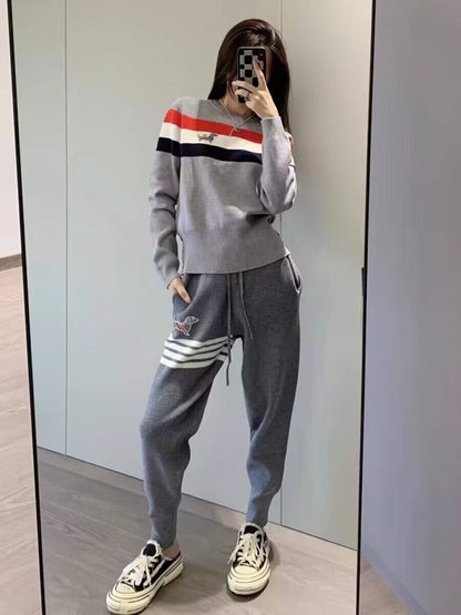 デザイン性抜群 着心地良い おしゃれ度高め 4色選択 トップス+パンツセット E-10871