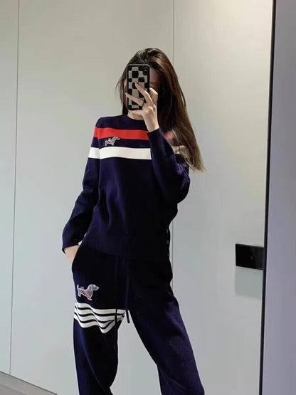 デザイン性抜群 着心地良い おしゃれ度高め 4色選択 トップス+パンツセット E-10871