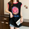 【半額！期間限定！！】超人気 カジュアル ファッション プリント ノースリーブ Tシャツ<ins-8487>