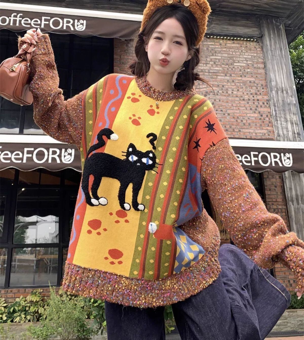 話題沸騰中 大人可愛い 海外トレンド 柔らかくて優しい印象 ニットセーターE-9762