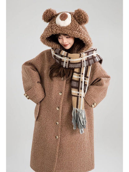 超人気 絶対流行 高級感溢れる 大人可愛い デザイン性抜群 ロングウールコートE-9948