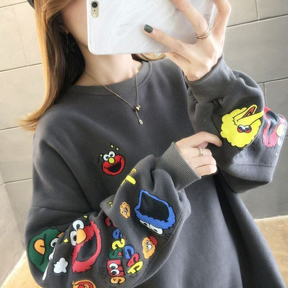 【人気商品再入荷】超人気 キュート ファッション ルーズ 男女兼用 スウェットE-6837