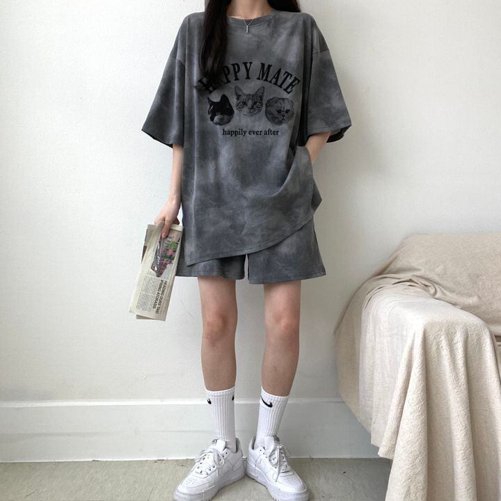 超人気 着心地良い どんな体型にも適合 カジュアル 全5色 半袖 Tシャツ ショートパンツ セットアップ E-9268