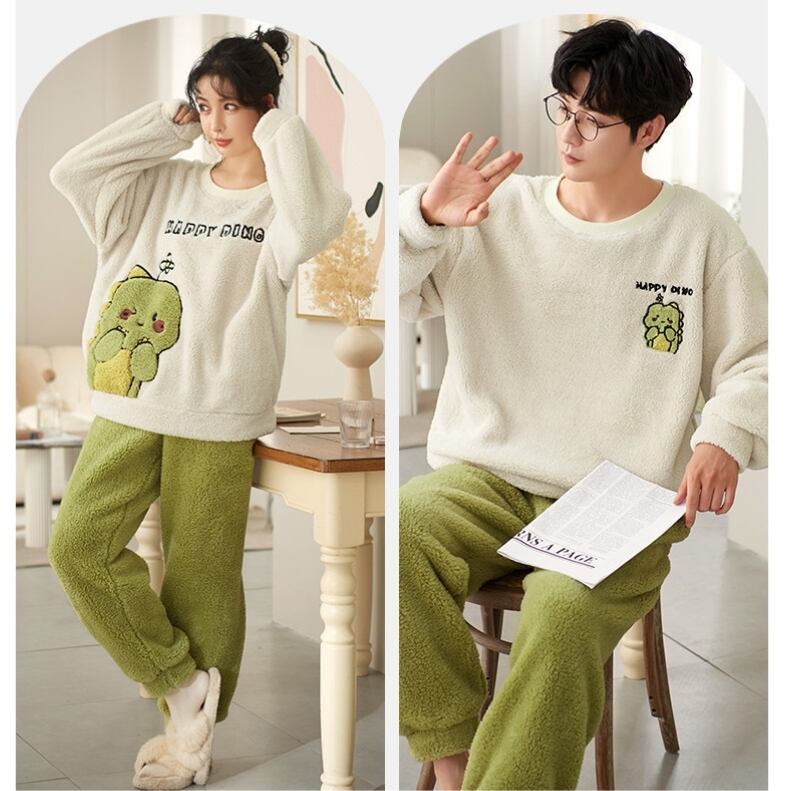 大活躍 3種選択 柔らかくて優しい印象 サンゴフリース カップル パジャマE-10005