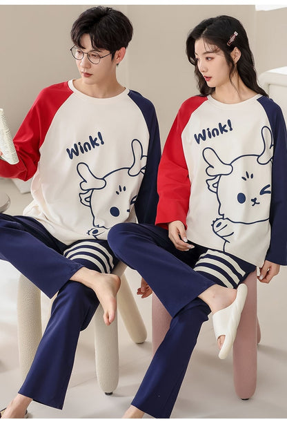 絶対欲しい 肌触り抜群 アクティブも綺麗も叶う キュート カップルパジャマ E-9484