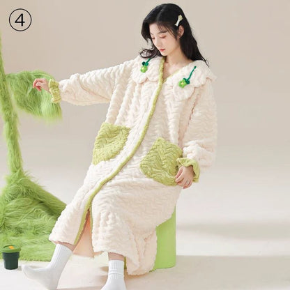 好感度UP コーラルベルベットパジャマ女性冬プラスベルベットと厚みのある スタイルアップ 6種選択 パジャマE-9692