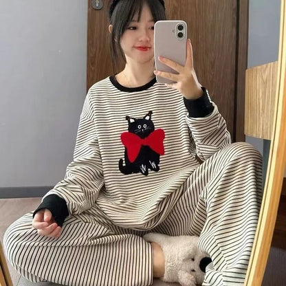 柔らかくて優しい印象 2種選択 着心地良い トップス+パンツセット パジャマE-10906