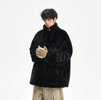 大好評 刺?ロゴ もこもこボア 3色展開 ジャケットE-12584