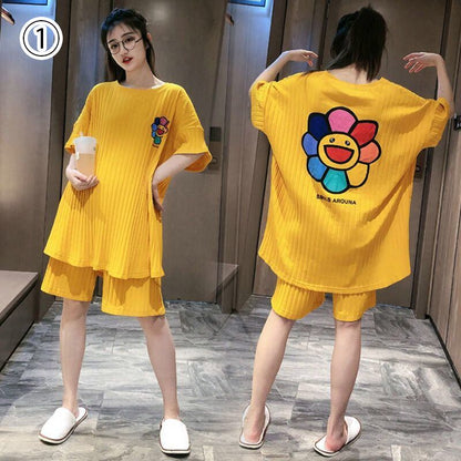 今季マストバイ パジャマ 着心地良い 4種選択 プリント 半袖トップスⅹショートパンツセットE-9182