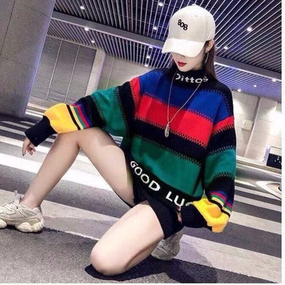 【裏起毛】絶対流行 個性派 海外トレンド セーターE-5717