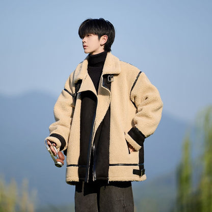 冬新作 ムートン風 暖かい 3色展開 ジャケットE-12583