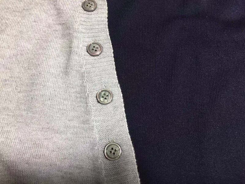 着回し力抜群 不規則 おしゃれ度高め イレギュラー 切り替え 2色選択 ニットトップスE-9462