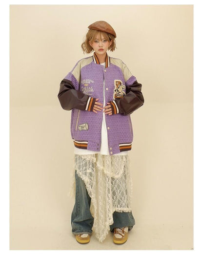 大活躍 切り替え ユニセックス スタジャン 全2色コートE-4832