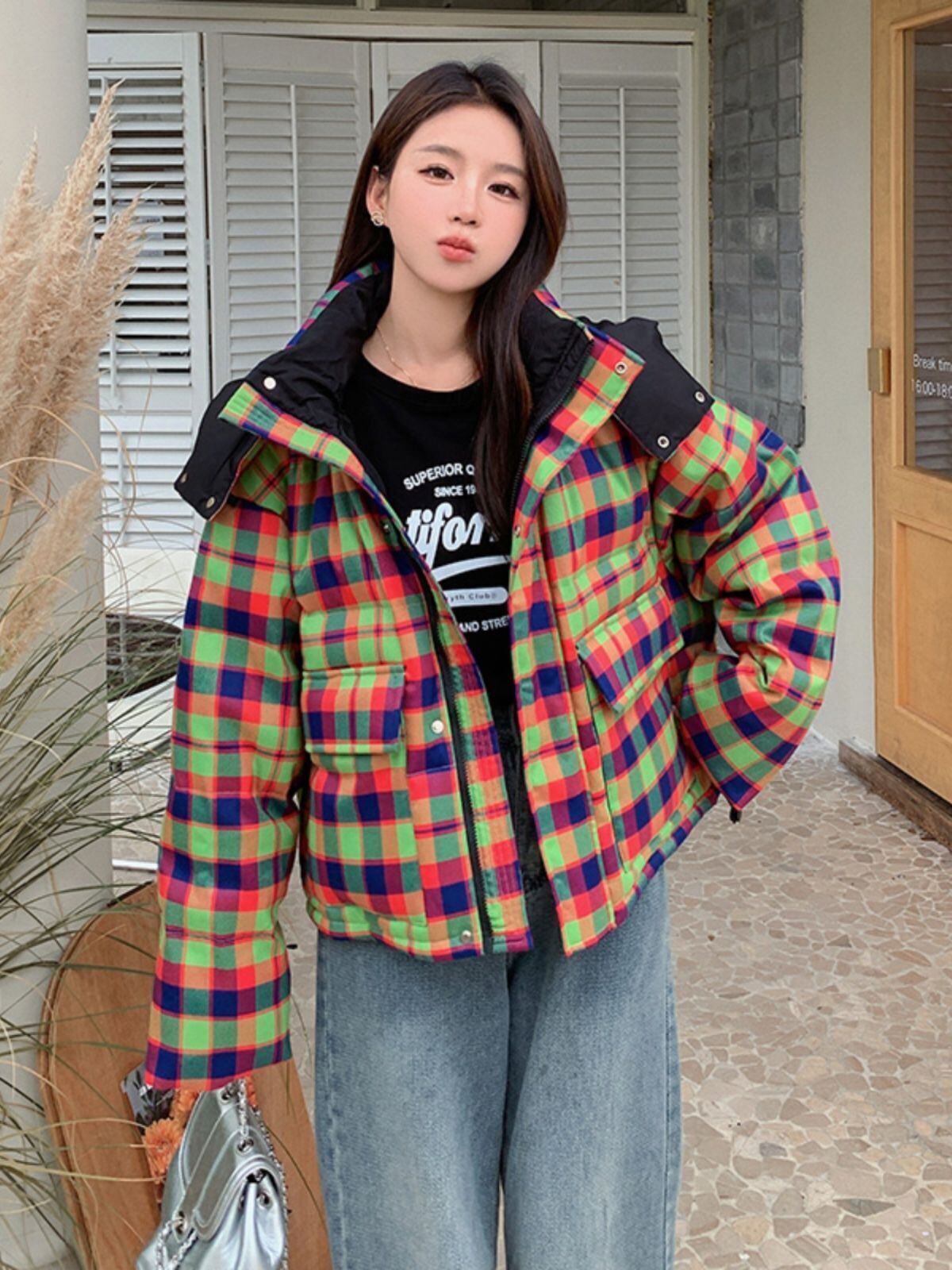 個性派 フード付きジッパーコート スタイルアップ E-10056