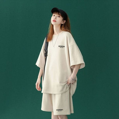 【半額セール】早い者勝ち  男女兼用 半袖Ｔシャツⅹパンツセット全4色E-6549