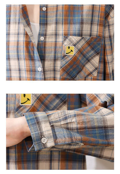 超人気 オシャレ 都市ファッショ デザイン チェック柄 切り替え Tシャツ E-9514