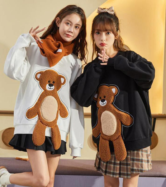 【裹起毛】大人可愛い スタイルアップ効果のある 好感度満載 2色選択 パーカーE-10394