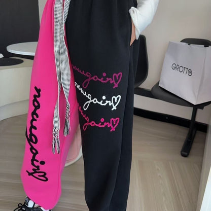 着?せ刺?ロゴ裏起毛ジョガーパンツ全3色E-4491