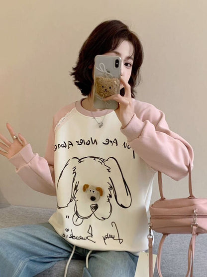 高見えデザイン 3色 プラスベルベット スウェットE-10277