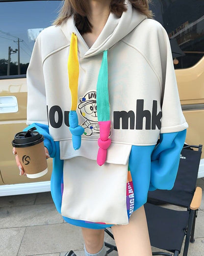 【裏起毛】 個性派 早い者勝ち ファッション ルーズパーカーE-5705