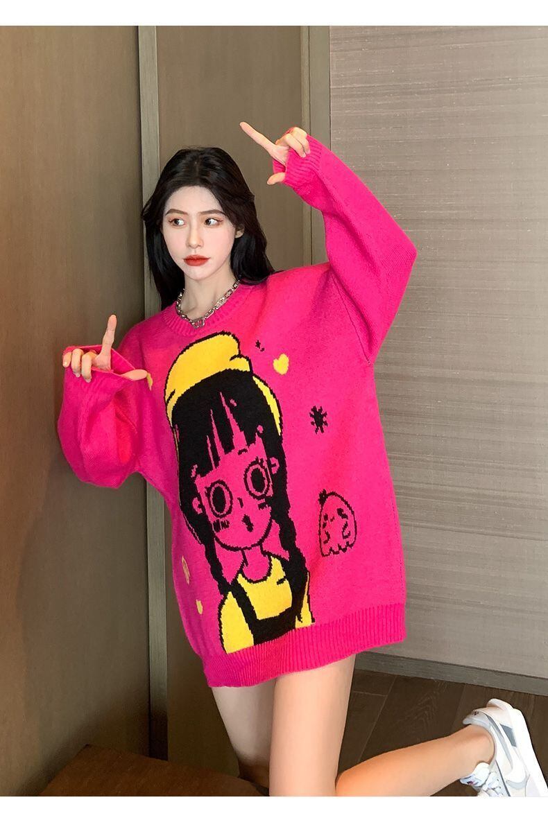 主役級の存在感！高見えデザイン  スタイルアップ ニットトップスE-9954