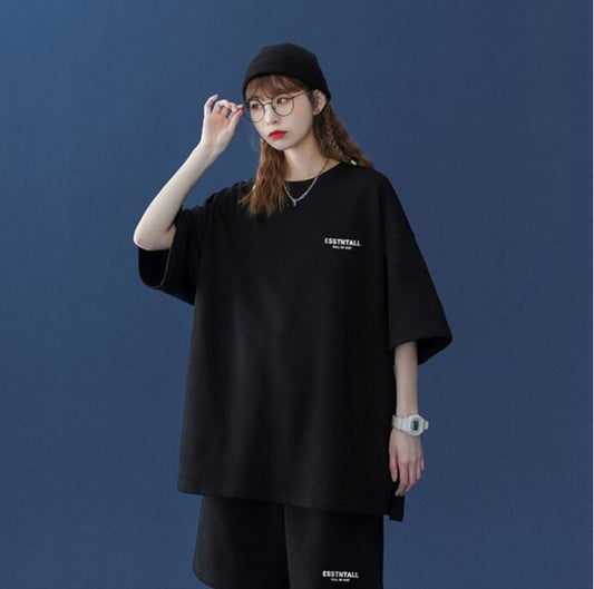 【半額セール】早い者勝ち  男女兼用 半袖Ｔシャツⅹパンツセット全4色E-6549