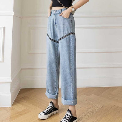 ゆったり感アップ ハイウエスト 一目惚れ パンツ ボトムスE-1990