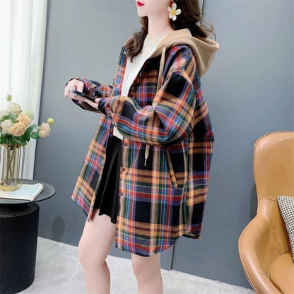 売り切れ必至 カジュアル スタイルアップ効果抜群 チェック柄 2色選択 シャツ E-9711