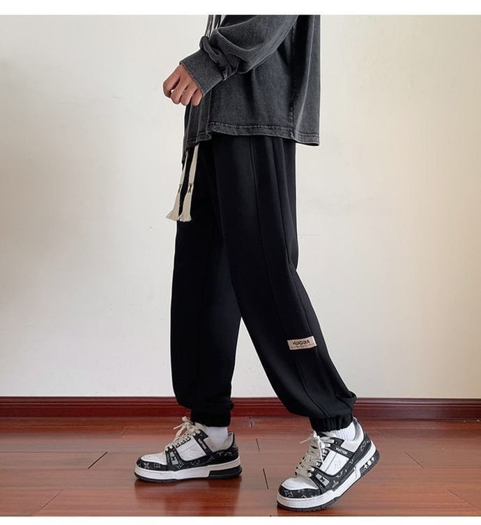 着?せロゴ裏起毛ジョガーパンツ3色あり   E-4466