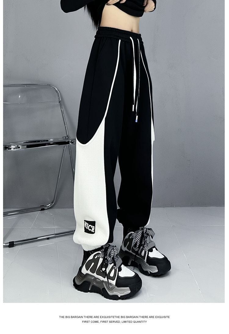 大人可愛い 個性的なデザイン スタイルアップ 2色 ジョガーパンツ E-10763