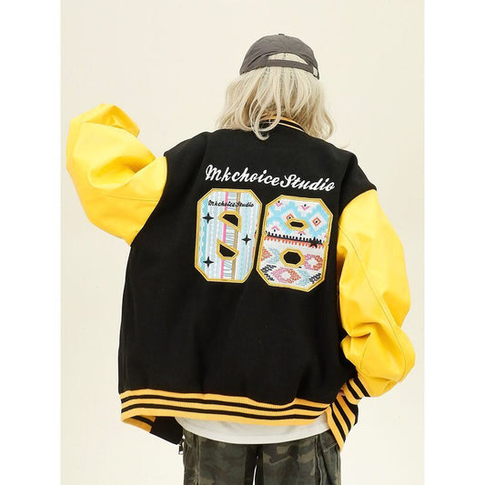 着回し力抜群 個性的なデザイン ファッション感満々 切り替え カラーマッチング 2色選択 ジャケットE-9911