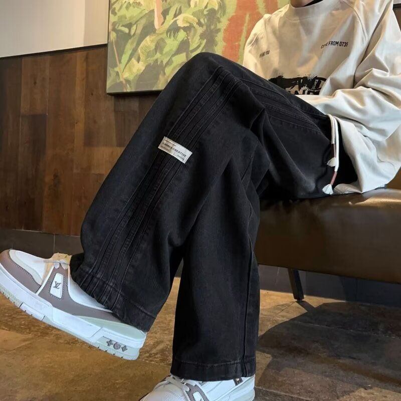 超人気 着回し力抜群 売り切れ必至 プラスベルベット 2色選択 デニム ワイドパンツE-9879