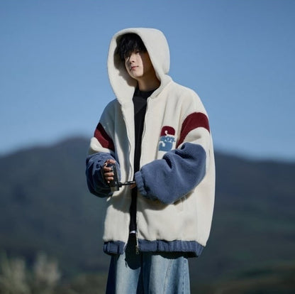 話題沸騰中 もこもこボア 3色展開 ジップアップパーカーE-12582