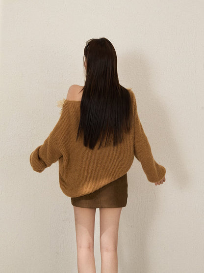 早い者勝ち 絶対欲しい 個性的なデザイン トレンドアイテム 2色選択 ニットセーター E-12191