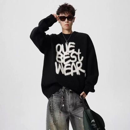 大人可愛い ファッション感満々 切り替え 3色選択 男女兼用 ニットE-12550