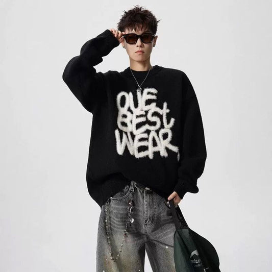 大人可愛い ファッション感満々 切り替え 3色選択 男女兼用 ニットE-12550